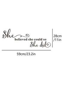 1set Black Minimalist Inspirational English Wall Stickers For Living Room, Bedroom, And Study Room Decoration,Stickers,Wall Decal, Vinyl Decal For Home Decorations,Spring Decoration Items Refresh Your Home,Rama Decoration Stickers Gifts Birthday Graduation