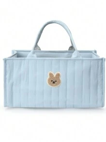 1入多功能媽媽嬰兒尿布收納袋，大容量可折疊媽媽袋，適用於全年戶外使用 - 藍色 - 查看 4