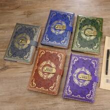 1入PC密碼鎖筆記本，復古日記夾書，會議記錄，學生辦公室可用的鎖定筆記本 - 彩色 - 查看 4