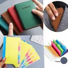 6 Colors Portable Sticky Note Notebook, Daily Memo Pad, Bullet Journal With Removable Adhesive Paper For Meetings, Students And Office, Multiple Styles Available - Multicolor - View 12