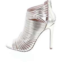 Women Metallic Caged Peep Toe Cutout Stiletto Sandal - Gold - View 3
