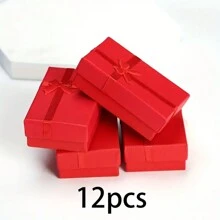Schmetterlings-Themen Schmuckgeschenkboxen (6/12/1 Stück) in Schwarz & Rot mit Deckeln & Schleifen für Hochzeiten, Geburtstage, Jahrestage, Partytüten, Schmuckverpackungsboxen Valentinstag
