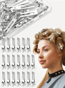 20 piezas de pinzas rizadoras de doble púa para peinado del cabello, clips para sección de 1.8" de metal para cabello tipo caimán para gran pinza de lazo, peinado de salón de belleza, peluquería,herramientas para el cabello - Multicolor - Ver 1