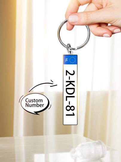 1pc Custom Car License Plate Keychain, Custom Name Keychain, Custom License Plate Keychain, Custom Number Plate Acrylic Keychain, Personalized Car Keyring, Custom Car Accessories For Fall/Autumn, For Holiday Treasure Finds, Winter Fashion, Christmas Gift, Christmas Decorations, Personalized Christmas Ornaments, Personalized Gifts For Women/Men, Personalized/Customized Keychain, Christmas Accessories,School Supplies,Back To School,For Office,For School,For Classroom,For Teacher Gifts,For University,For Colleague,For Dorm Rooms,For Teacher,For Boys And Girls,For Teenagers,Junior High School Students,Middle School Students,High School Senior High School Students,College Students,University Students,Freshman,Sophomore,Underclassmen,Delicate Romance, Utilitarian Chic