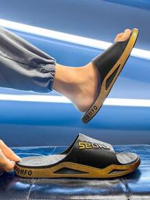 Men's Slip-Resistant Outdoor Slippers, Summer Bathroom Shower Shoes, Indoor Home Couples Flip Flops, Men's Style