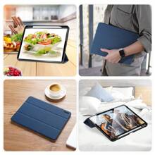 DUX DUCIS 1pc DUCIS Trifold Tablet Case Compatible With Galaxy Tab, IPad, XM Pad, Redmi Pad, Tab, Pixel Tablet, Nokia T21, OnePlus Pad/OPPO Pad 2, Realme Pad, Realme Pad 2 11.5, With Stylus Pen Holder & Auto Sleep Wake, Dirt-Resistant Shockproof, Anti-Fingerprint, Magnetic Closure, Anti-Scratch, Trifold Stand