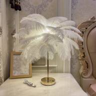 1 Stück wiederaufladbare Feder Tischlampe mit eingebautem Akku, tragbare kabellose DIY Wohnzimmer Couchtisch LED Dekorationslampe, Nachttisch Schreibtischlampe, Ins Stil Mädchen Live Stream Atmosphäre Licht, Geburtstag Hochzeit romantische Nachtbeleuchtung, Europäischer & Amerikanischer Stil + 1 Ladekabel, Lampenfarbe Französisch Gold, die tatsächliche Farbe kann vom Bild abweichen