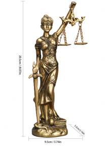 Goddess Of Justice Resin Crafts Decorative Figurine, Symbol Of Equity And Fairness, Ideal For Living Room Or Study Desk Decoration, Perfect Gift For The Holiday Season - Bronze - View 7