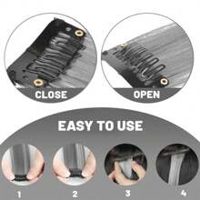 10 PCS Red Hair Extensions Clip In, Party Highlights Colorful Extension For Kids Girls Synthetic Hairpiece Straight 22 Inch - Red - View 5