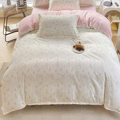 1 Vỏ chăn đơn có họa tiết trái tim nhiều màu, Polyester kiểu dáng dễ thương, Thích hợp cho ký túc xá sinh viên