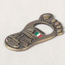 1個大腳造型冰箱磁鐵和開瓶器，意大利羅馬老式鋅合金旅遊紀念品多功能啤酒罐裝開瓶器，啤酒，罐頭開瓶器 - 彩色 - 查看 4