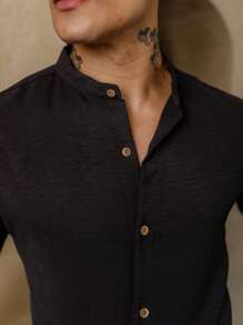 Men Shirts - สีดำ - ดู 2