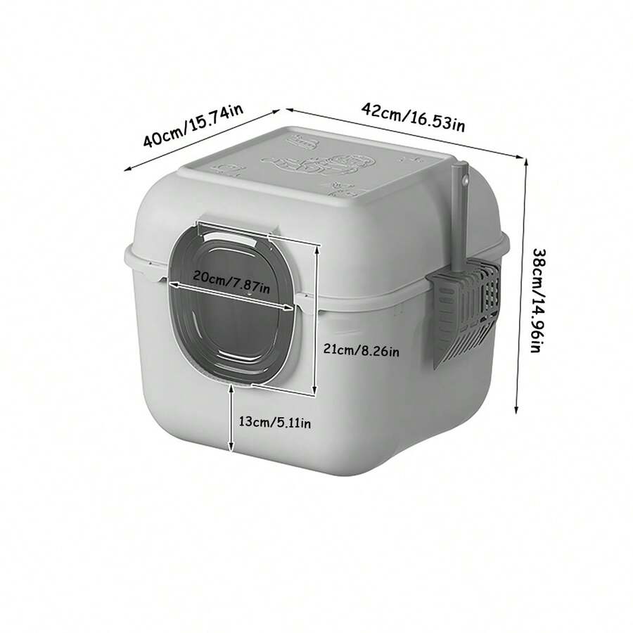 1pc Fully Enclosed Extra Large Cat Litter Box, LeakProof & OdorEliminating, Double Door Top