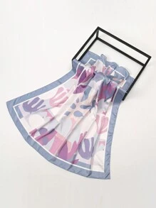 1pc Simple Printed 90*90cm Bandana For Women, Versatile Scarf/Belt/Bag Accessory, Fashionable Headscarf Bandana,Hair Band,Head Band Ideal For Dressing Up Your Look - Multicolor - View 5