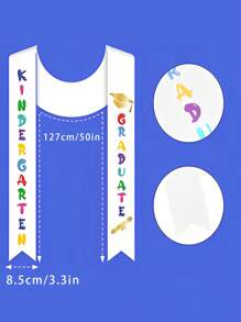 Cinta de hombro de graduación para niños, ceremonia de honor de preescolar para la condecoración de los logros, satinada con impresión - Multicolor - Ver 2