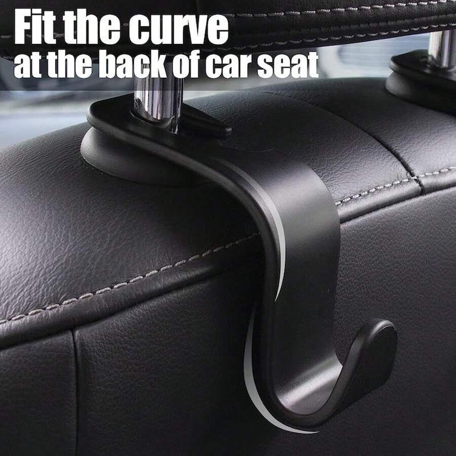 Car Seat Rear Hook Accessories Car Seat Back DIY Silicone Headrest Plastic Storage Hook - Black - View 1