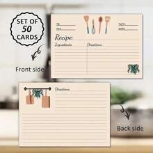 50pcs/Pack Double-Sided Recipe Cards For Recording Recipes, Ingredients And Cooking Steps, Promote Your Culinary Creativity And Improve Kitchen Efficiency - 206F - View 4