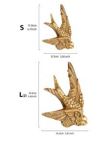 1pc ABS Wall Hanging, Bird Design Hanging Decoration For Home,Home Decor ,Room Decor,Wall Decor Gifts Birthday Graduation - Gold - View 7