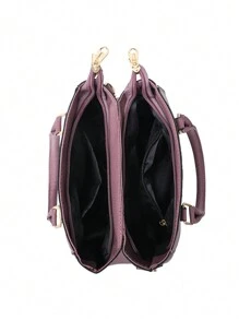 Mejor bolsa de trabajo para mujeres que viajan diariamente, bolsa de fábrica de gran capacidad, simple y fácil de usar, adecuada para bolso de mano, hombro y bolso cruzado de mujer - Morado - Ver 5