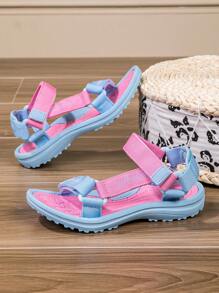 Nuevas sandalias de verano para niñas con cierre de gancho y bucle, sandalias deportivas ligeras y transpirables para jardín, sandalias de playa para niños - Rosa - Ver 1