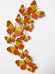 12pcs 3D Butterfly Stickers, Home Furniture Office Party Decoration - Multicolor - View 7