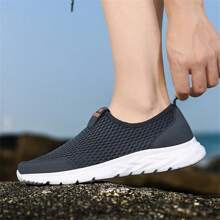 Lightweight Breathable Mesh Casual Sneakers, Slip-On Sports Shoes