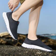 Lightweight Breathable Mesh Casual Sneakers, Slip-On Sports Shoes