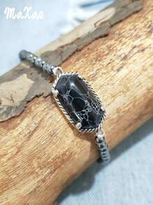 1 Stück Armband Im Vintage-western-stil Mit Mehrfarbigem Stein Und Wildem Cowboy-stil