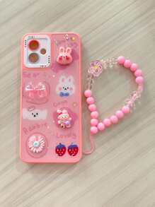 Funda Conejo 3d Contorno Color Pulsera - Rosa - Ver 2