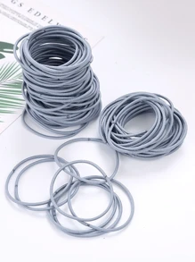 Scrunchies multicolor clásicos y sencillos para mujeres, adecuados para uso diario e ideal como regalo para amigos, accesorios para el cabello, coleta, ligas para el cabello, cuerda para el cabello, coleteros, accesorios para la cabeza - Multicolor - Ver 17