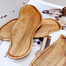 1 件木制装饰托盘烛台 - 木制长窄托盘家居装饰小型乡村中心托盘适用于咖啡桌餐厅厨房，桌面装饰最佳礼物生日盘子厨房配件厨房装饰托盘水果托盘托盘装饰