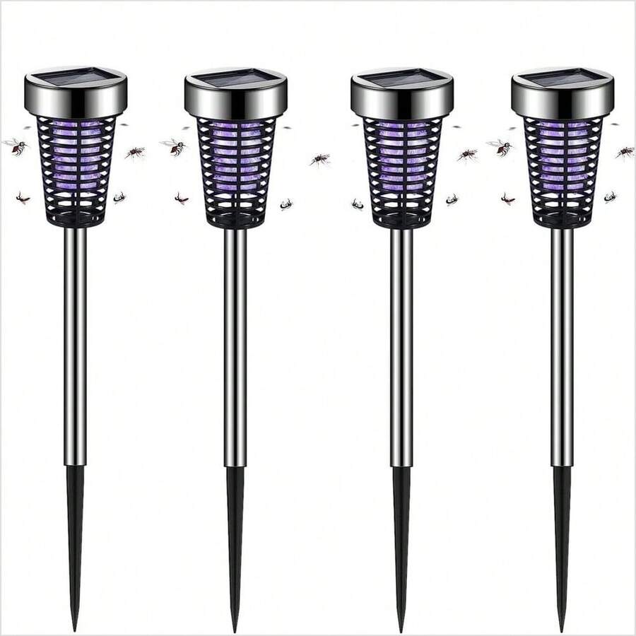 Solar Powered Lamp  Outdoor Mosquito Fly Bug Insect Zapper Killer Trap - Multicolor - View 1