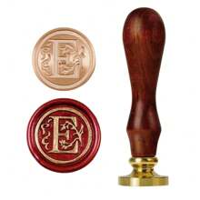 1 件带木柄的字母 A-Z 蜡封印章，学生个性化手账蜡封漆铜头，封蜡印信纸信封礼物邀请卡贴纸手账印章返校，返校，学校用品 - 黃銅色 - 查看 20