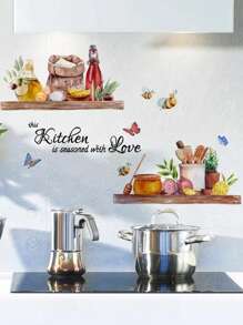 mama look 1pc/2pcs Colorful Kitchen Tool Wall Sticker, Self-Adhesive And Removable, Decorative For Kitchen Or Restaurant - Multicolor - View 12