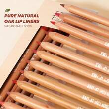 UCANBE Lip Liner Set, 12Pcs Oak Brown Pink Red Series Lip Liner, Smooth And High Pigmented Lip Makeup Pencil