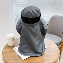 1pc Outdoor Sun Hat With Removable Face Cover, UV Protection Wide Brim Hat With Neck Flap For Hiking, Climbing, Fishing