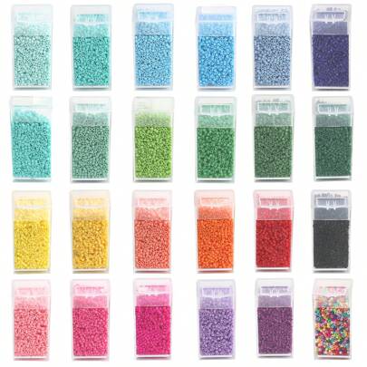 1000pcs 2mm  Japanese Glass Seed Beads Tiny Beads With Organizer Box For Jewelry Making DIY Bracelet Necklace Other Decors Beading Craft Supplies Accessories