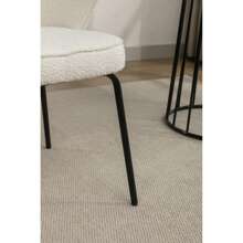MERAX Boucle Fabric Dining Chair With Black Metal Legs