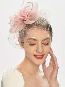 1 قطعة من قبعات التافك للنساء لحفلات الشاي وحفلات الفروسية بولاية كنتاكي وحفلات الزفاف، مزينة بالأزهار والشبكة الحجابية،اكسسوارات شعر، قبعة ديربي، قبعة صغيرة، طاقية صغيرة