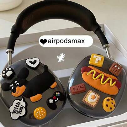 Transparente Dackel & Hamburger Schutzhülle für AirPods Max