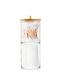 Torre Pote Organizador De Cotonete e Algodão ou Maquiagem Cosméticos Joias Caixa De Armazenamento T-487 - Branco - Visão 3