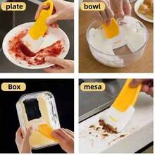 1pc Camping & Picnic Silicone Scraper, Pot Bottom Cleaner And Kitchen Multipurpose Scraper For Oil Stain - Yellow - View 2