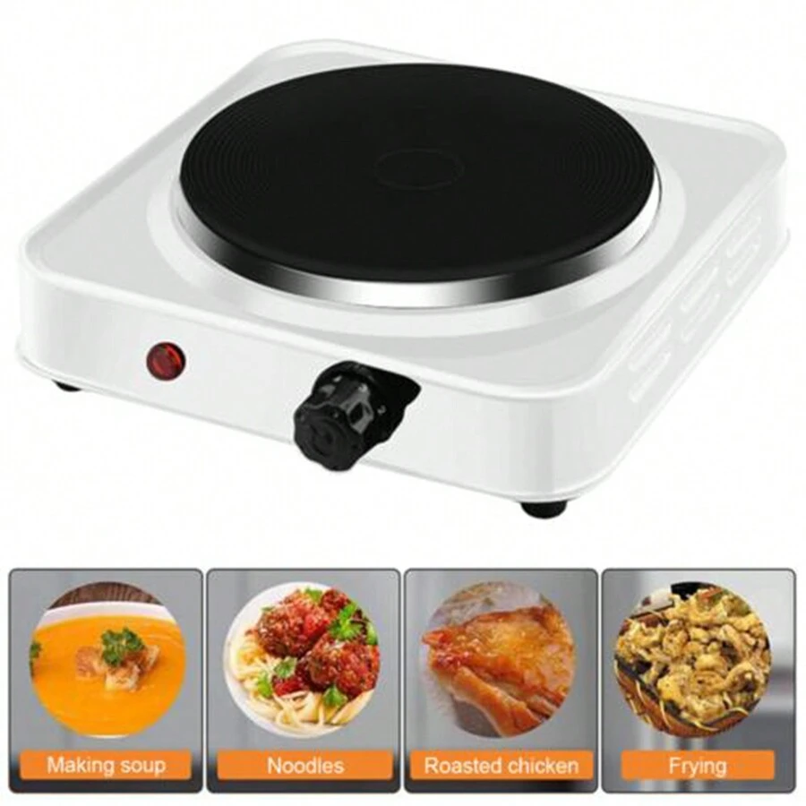 Electric Hot Plate Cooker Single Portable Table Top Kitchen Hob Stove 1000W - White - View 1