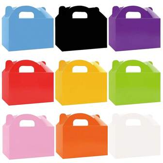 12pcs Party Favor Paper Box, Foldable Gift Bag For Jewelry, Candy, Dessert Packaging