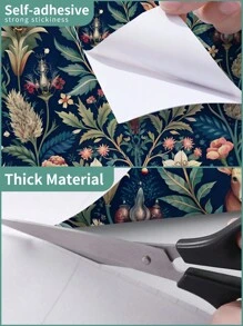 1捲自粘壁紙，防水自粘牆紙鹿與花卉可拆卸壁紙，適用於家居臥室櫥櫃廚房現代裝飾 - 彩色 - 查看 5