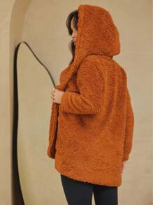 Women Winter Coats - Rust Brown - View 4