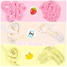 6 Pacotes de Conjunto de Slime de Manteiga e Slime de Cristal, Slime de Manteiga com Encantos Fofos, Slime Transparente com Aroma, Macio e Não Grudento, Presente de Aniversário, Páscoa, Natal, Lembrancinhas de Festa - Multicolorido - Visão 7