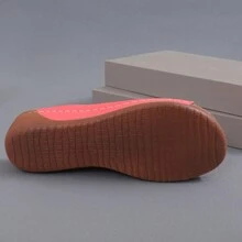 Women's Solid Color Backless Rubber Sole Slides With Microfiber Leather Upper, Summer Wedge Sandals - Pink - View 6