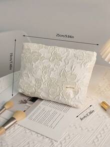 1 Túi đựng mỹ phẩm đơn giản màu trắng họa tiết hoa, thời trang và giản dị, dung tích lớn, có khóa kéo, túi đựng mỹ phẩm du lịch và nghỉ dưỡng cần thiết để đựng băng vệ sinh, miếng lót, tai nghe có dây, tai nghe chụp tai, tai nghe chụp tai, sạc điện thoại, son môi, mỹ phẩm, nước hoa, sản phẩm chăm sóc da và làm đẹp, dành cho mẹ, phụ nữ, y tá, quà Giáng sinh, túi nhỏ, ví cầm tay/túi xách nhỏ, hộp đựng mỹ phẩm, túi đựng cọ trang điểm, túi mini, túi dung tích lớn, quà Giáng sinh, túi đựng mỹ phẩm, đồ dùng du lịch thiết yếu - trắng - Xem 11