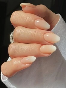 Set de 4 paquetes (96 piezas) - Elegantes uñas acrílicas con diseños delicados degradados, con 2 pegamentos jelly y 1 lima de uñas para mujeres y chicas, suministros para uñas - Multicolor - Ver 3